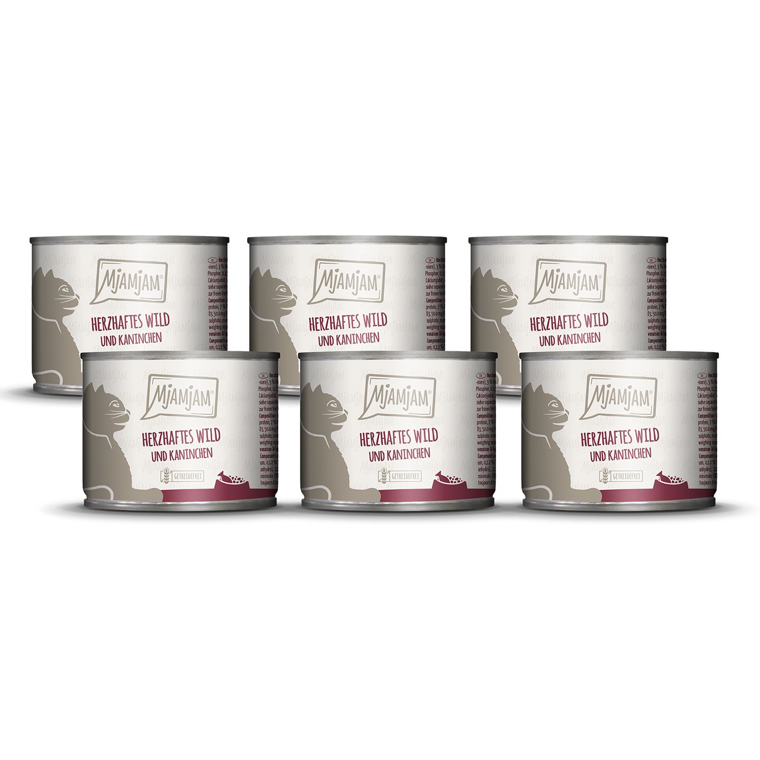 MjAMjAM - herzhaftes Wild & Kaninchen an fruchtigen Heidelbeeren 6x200 g Futter