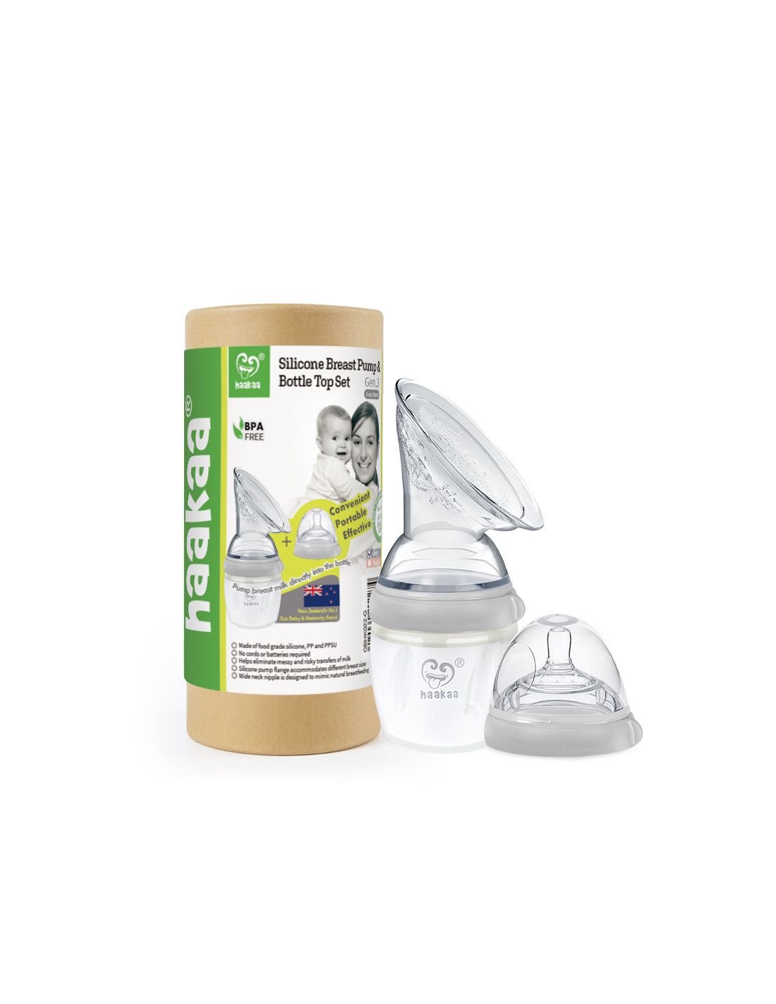 Haakaa Generation 3 Milchpumpe + Baby Flasche Top Set