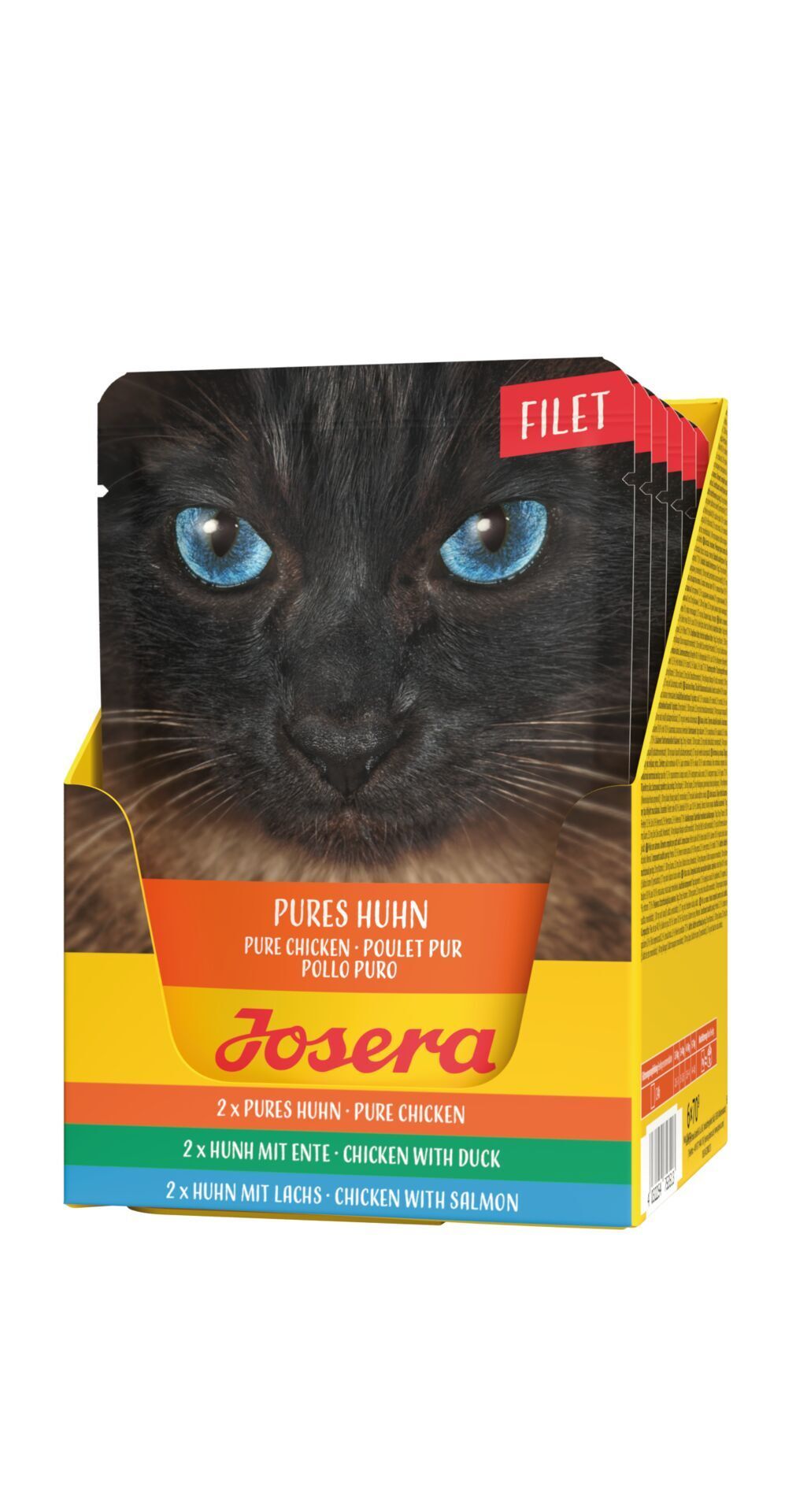 Josera Multipack Filet mit Katzenbild, 6x 70g Beutel.