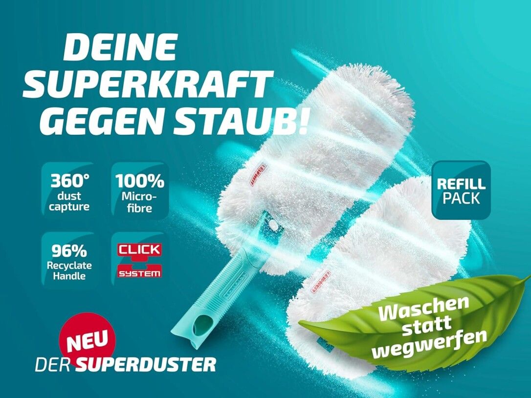 Leifheit SUPERDUSTER mit Ersatzbezug Reinigungsset 41255
