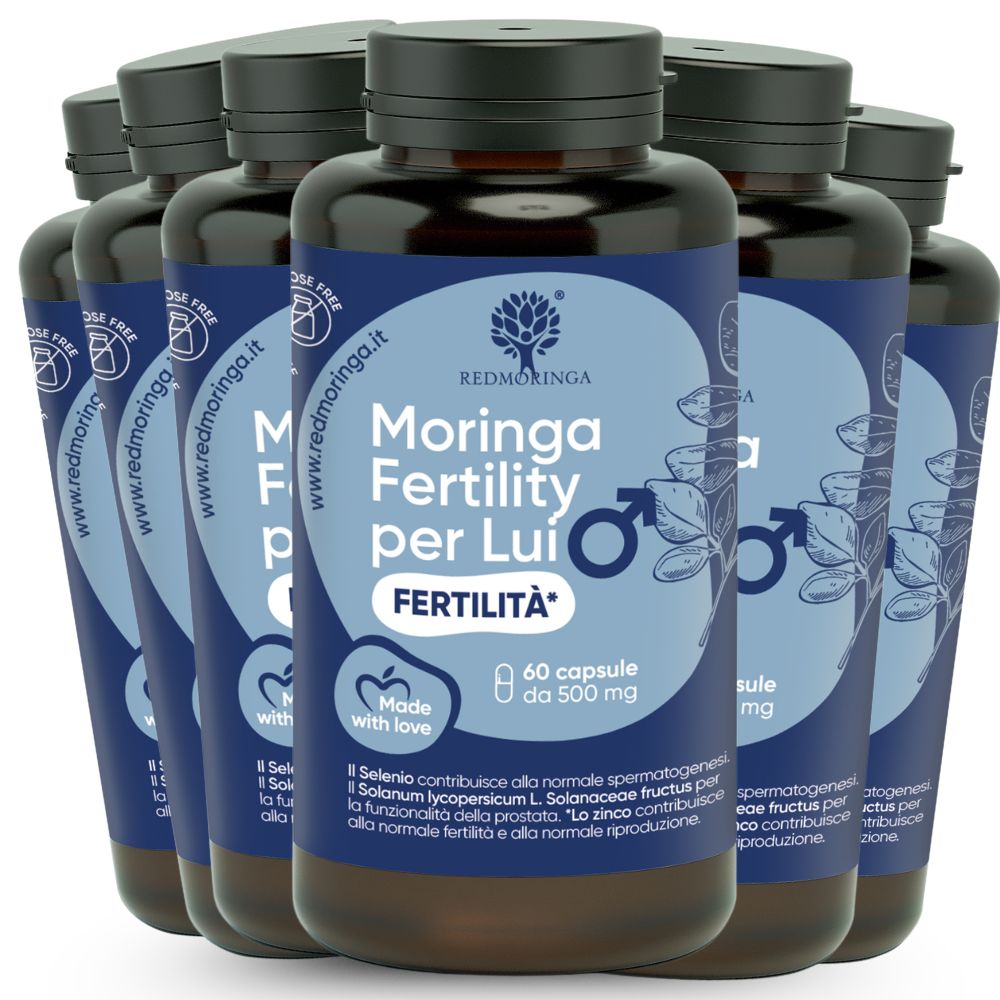 RedMoringa Kinderwunsch Mann Kapseln – L-Carnitin, Lycopin, Selen, Zink & Bio Moringa 360 6 St