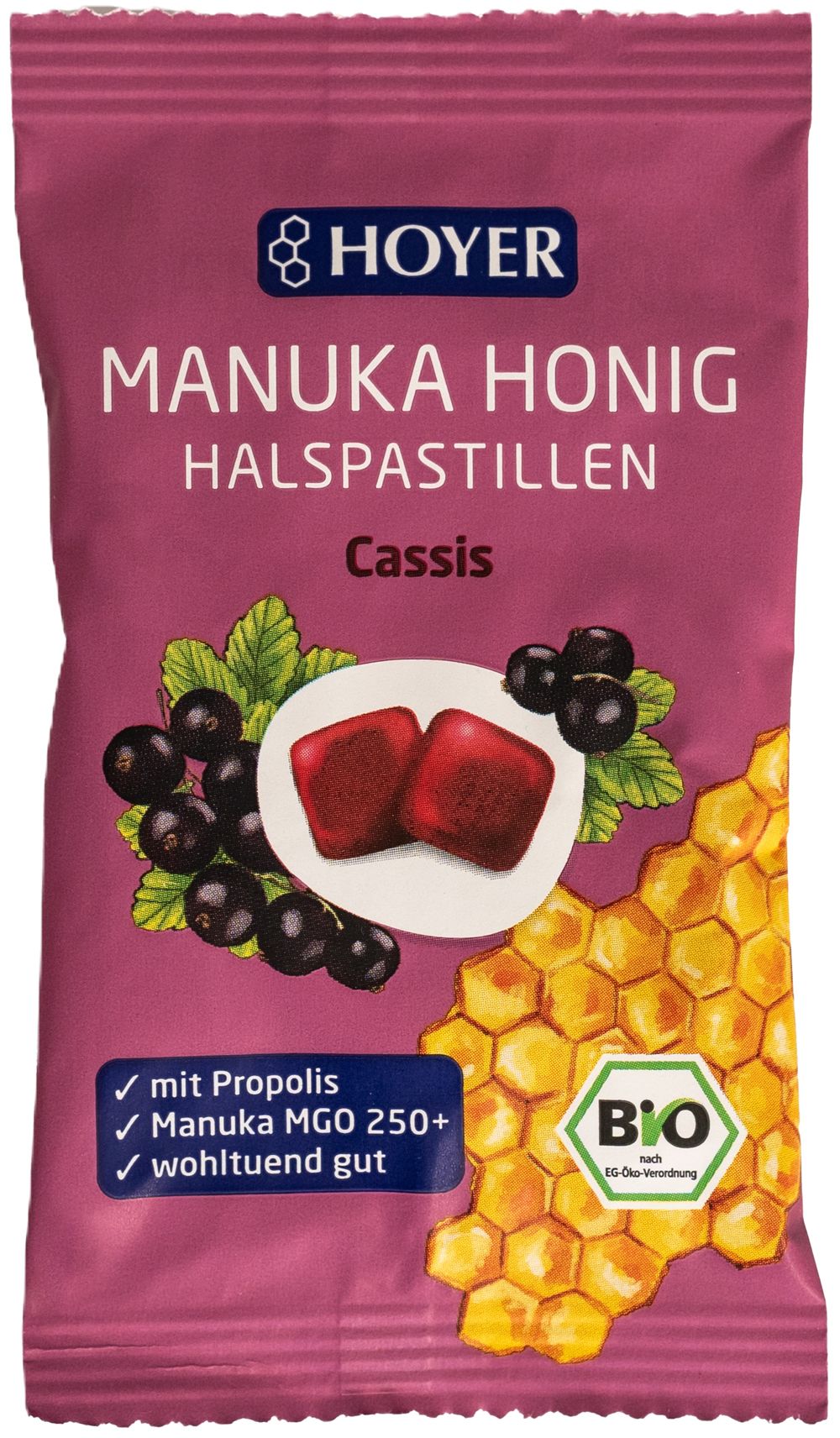 HOYER - Manukahonig Halspastillen Cassis