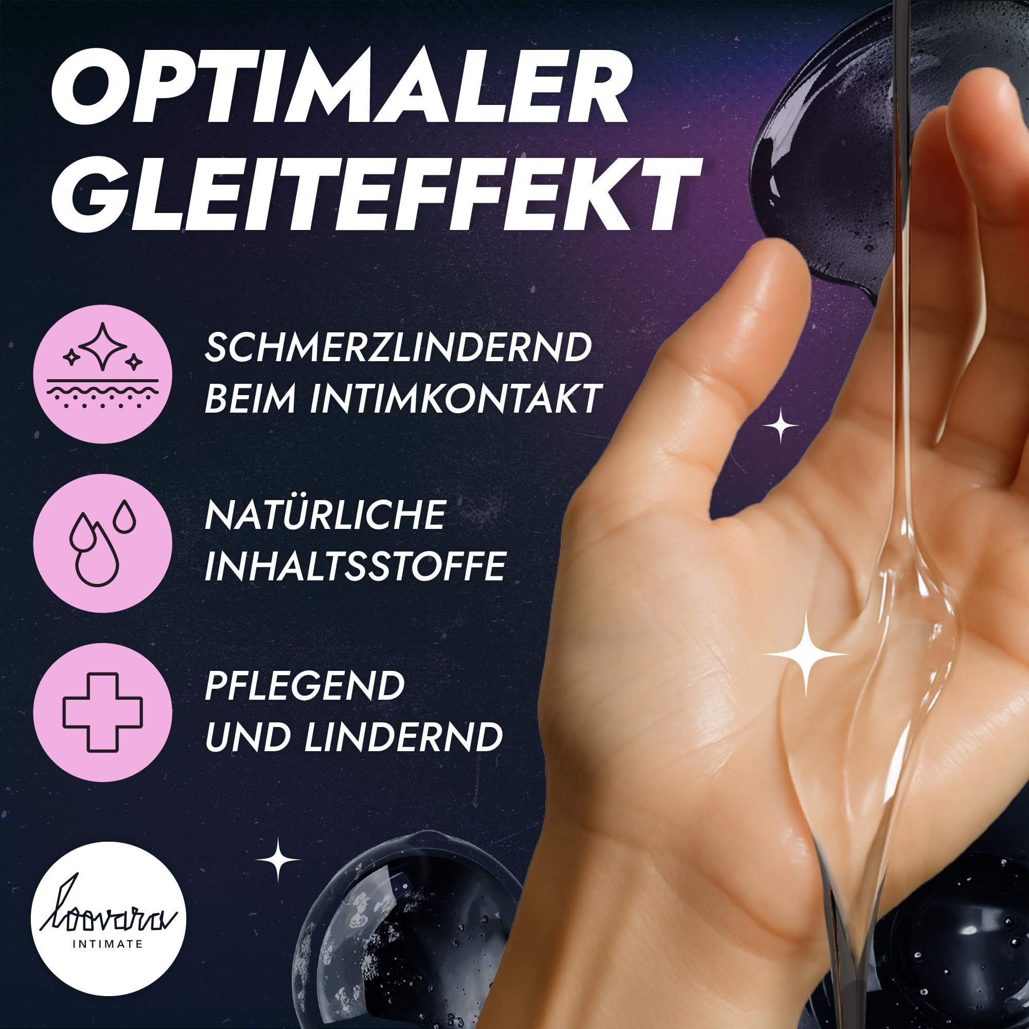 Loovara Gleitmittel: 100% vegan, hergestellt in der EU, ohne Tierversuche.