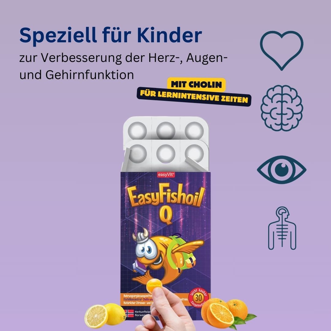 EasyFishoil Q - Omega 3 für Kinder mit Cholin 1x30 St Kaudragees