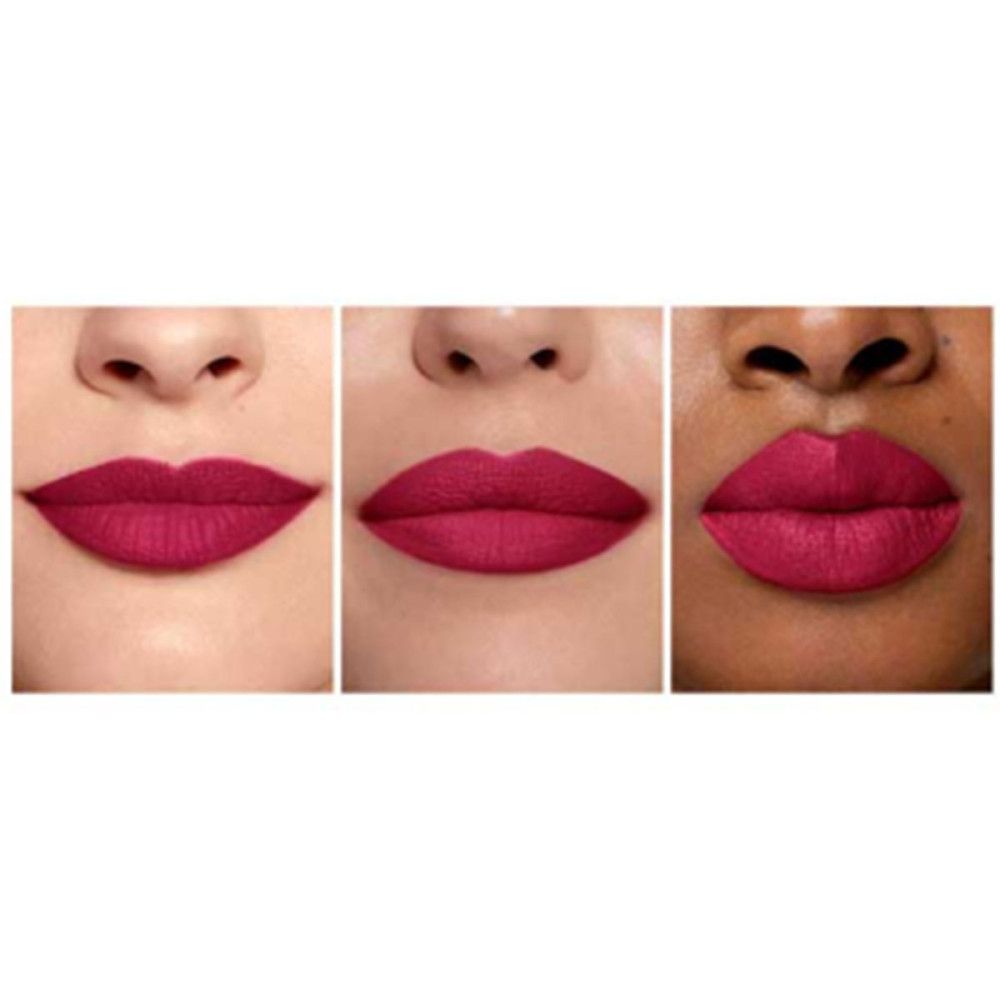 Drei Lippen, Göttliches Rot. Unterschiedliche Hauttöne. Lippenstift aufgetragen. Nahaufnahme, Fokus auf die Lippen.