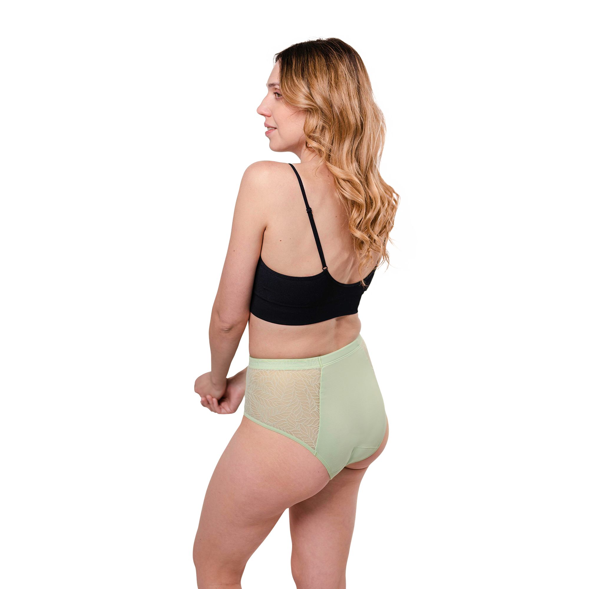 Periodenunterw�sche Recycled Lace Leaf High Waist (3er Multipack)