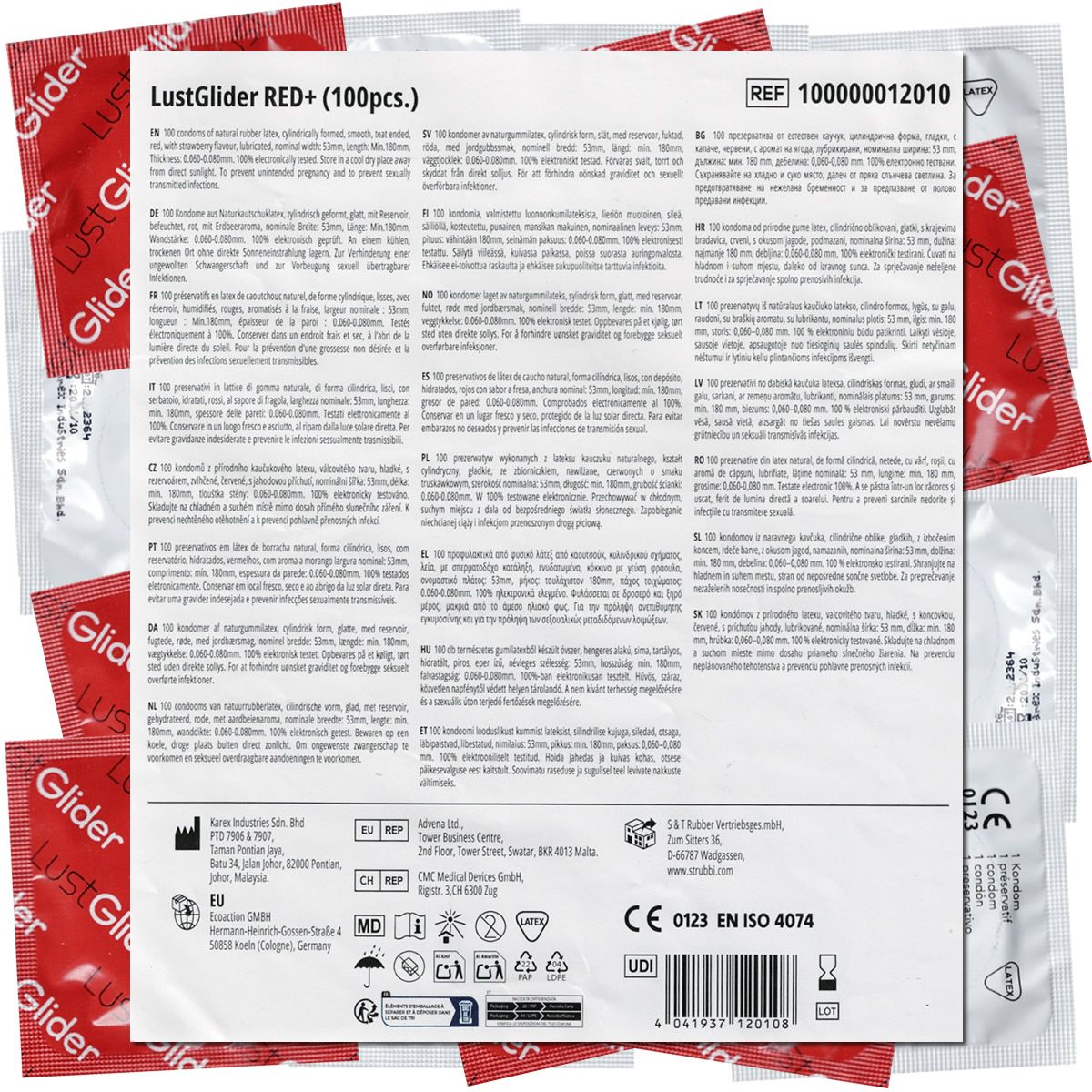 LustGlider *Red+* 100 St Kondome