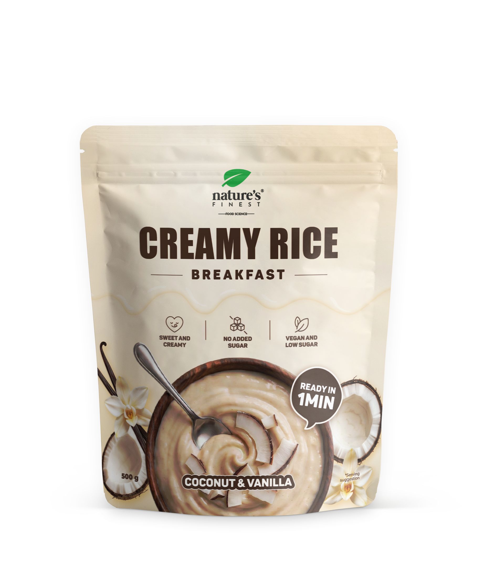 Nature's Finest Cremiges Reisfrühstück Kokos-Vanille 500 g Pulver