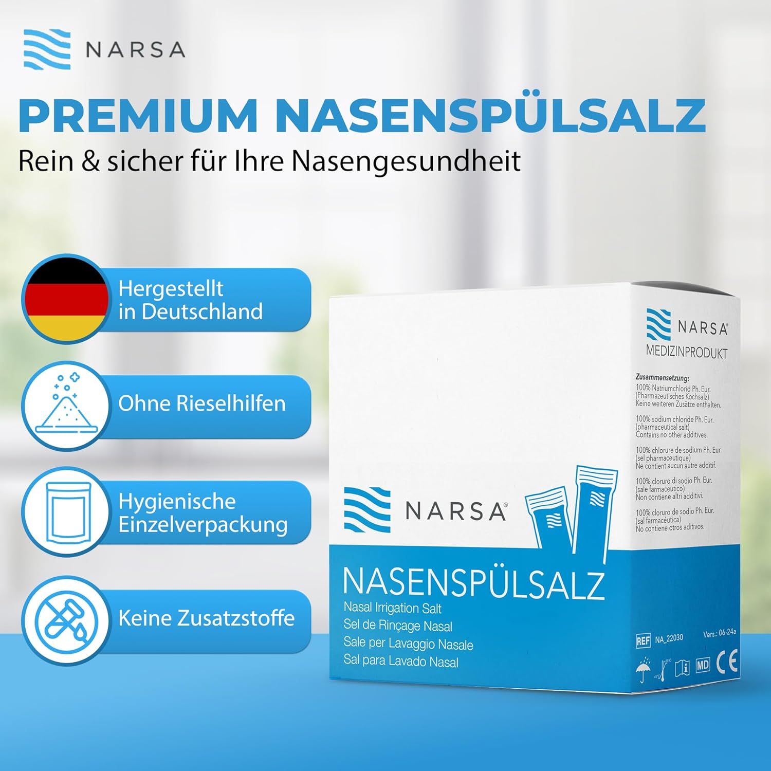 NARSA Nasenspülsalz 60er - Sticks