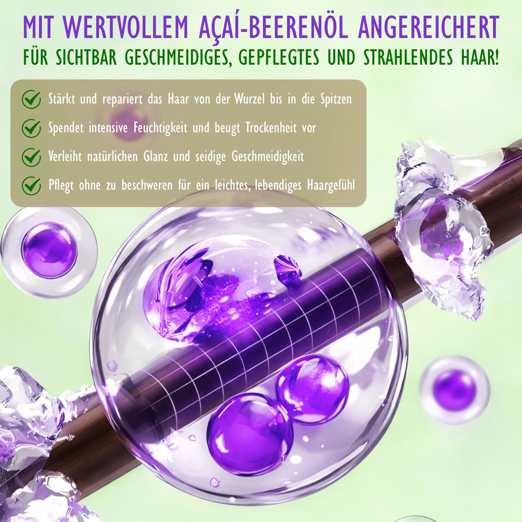 Hello Nature Haarspülung mit Acai Beere für Haarpflege Regeneration