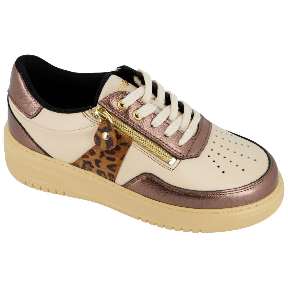Hergos H4811 - Sneaker in pelle doppia allacciatura con plantare estraibile.