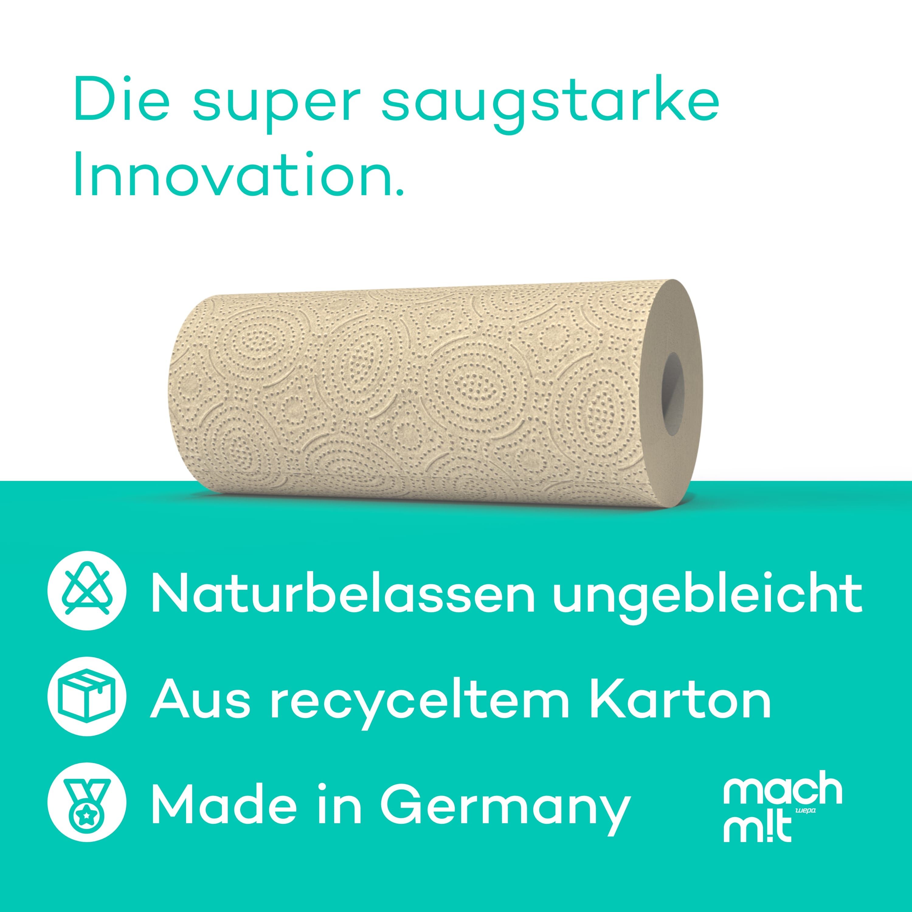 4 x Küchenrolle 3-lagig aus recyceltem Karton mach m!t PURE