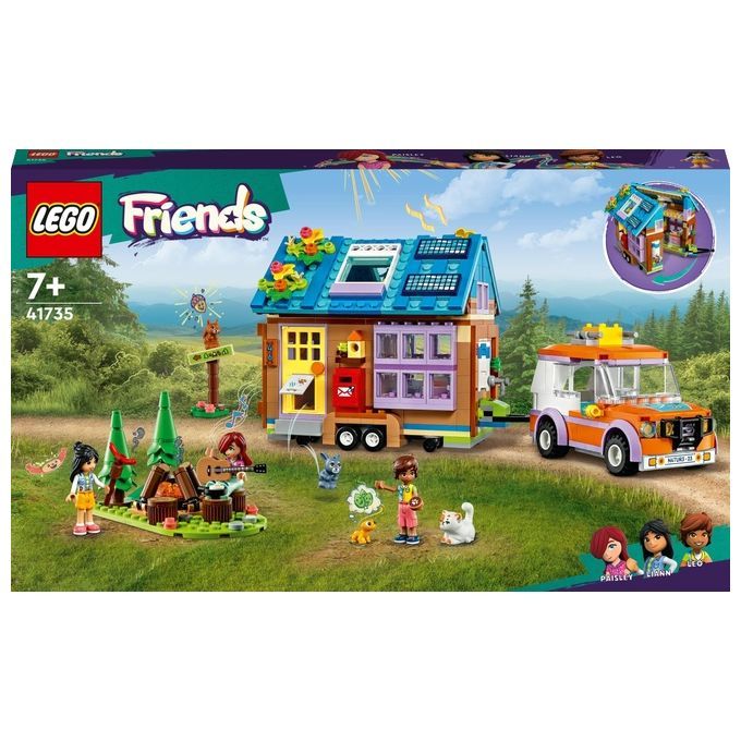 LEGO Friends 41735 Casetta Mobile, Roulotte con Macchina Giocattolo, Mini Bamboline Leo e Liann, Gi