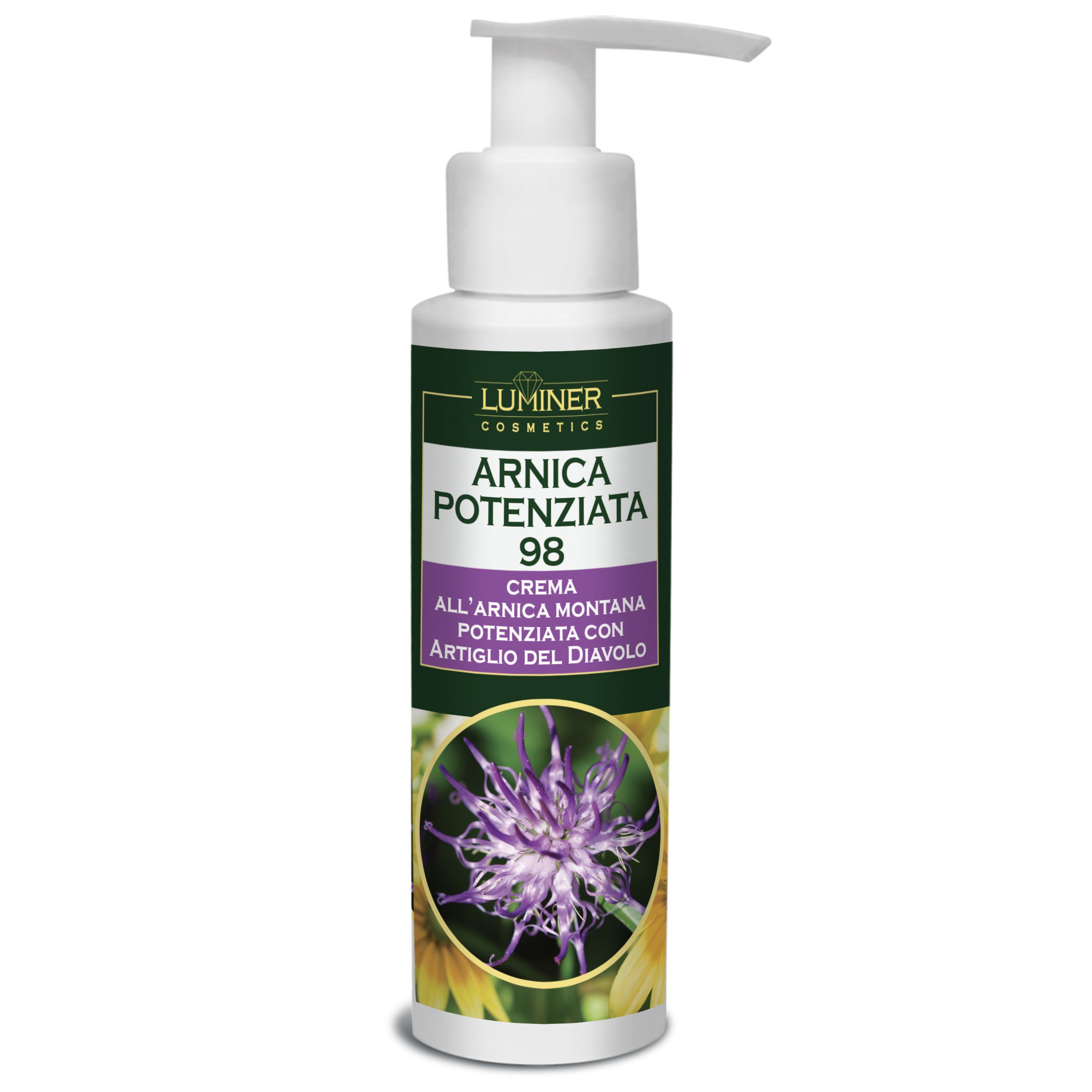 LUMINER - Arnica per Cavalli Uso Umano 100ml Potenziata con Artiglio del Diavolo, Crema per Massaggi
