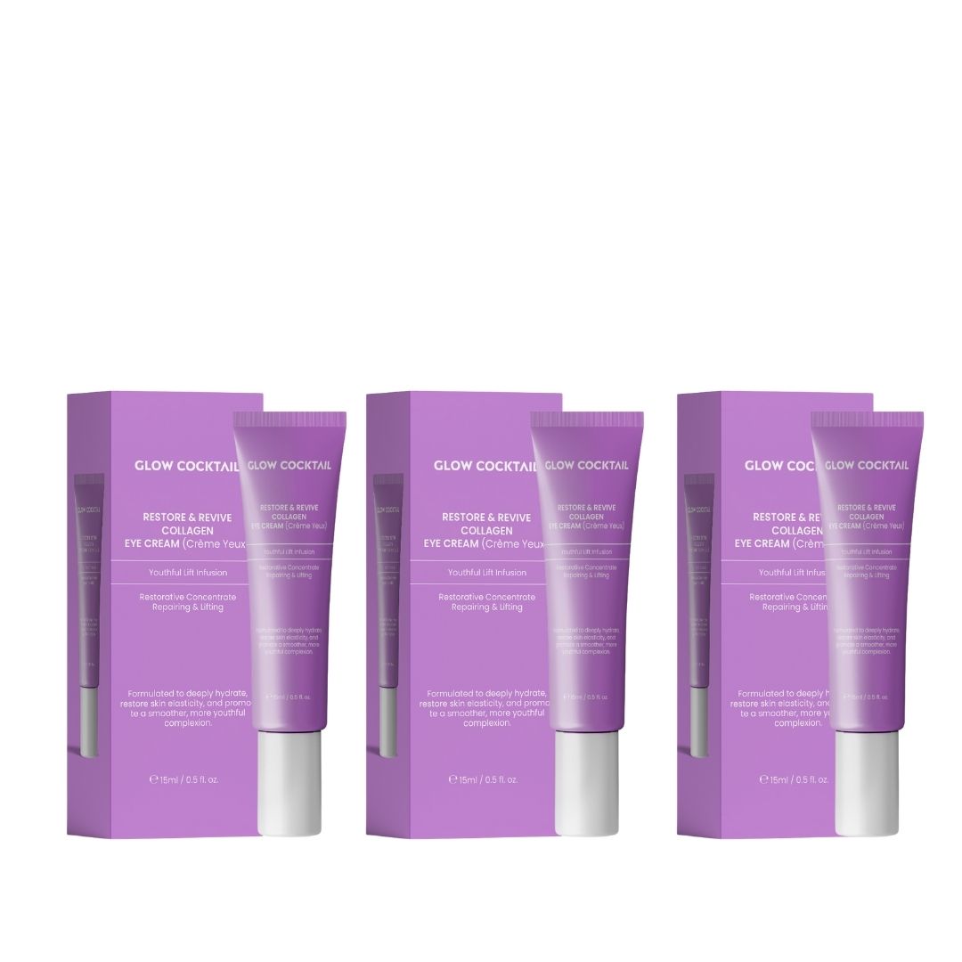 Glow Cocktail Restore & Revive Collagen Augencreme-Trio
