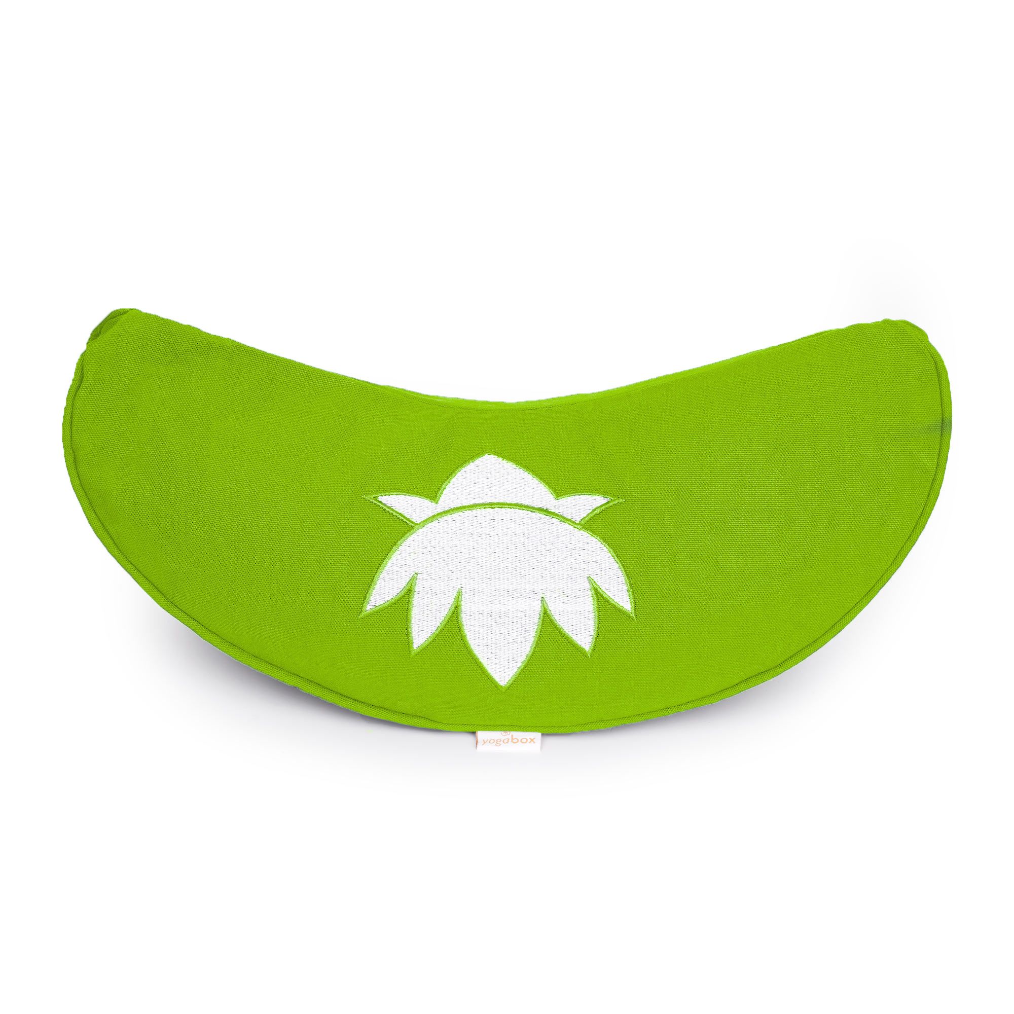 yogabox Yogakissen Halbmond BASIC Lotus Stick weiß - apfelgrün - 40 x 17 x 12,0 cm