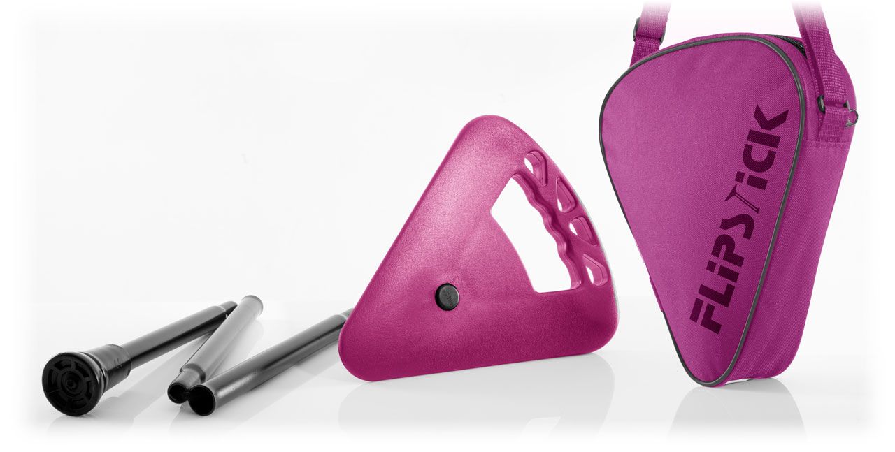 Flipstick Sitzstock faltbar mit Tasche pink 1 St