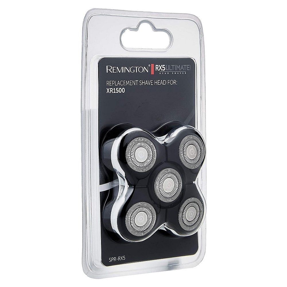 Rotationsscherkopf in Blisterverpackung mit Aufdruck "Remington RX5 ULTIMATE".