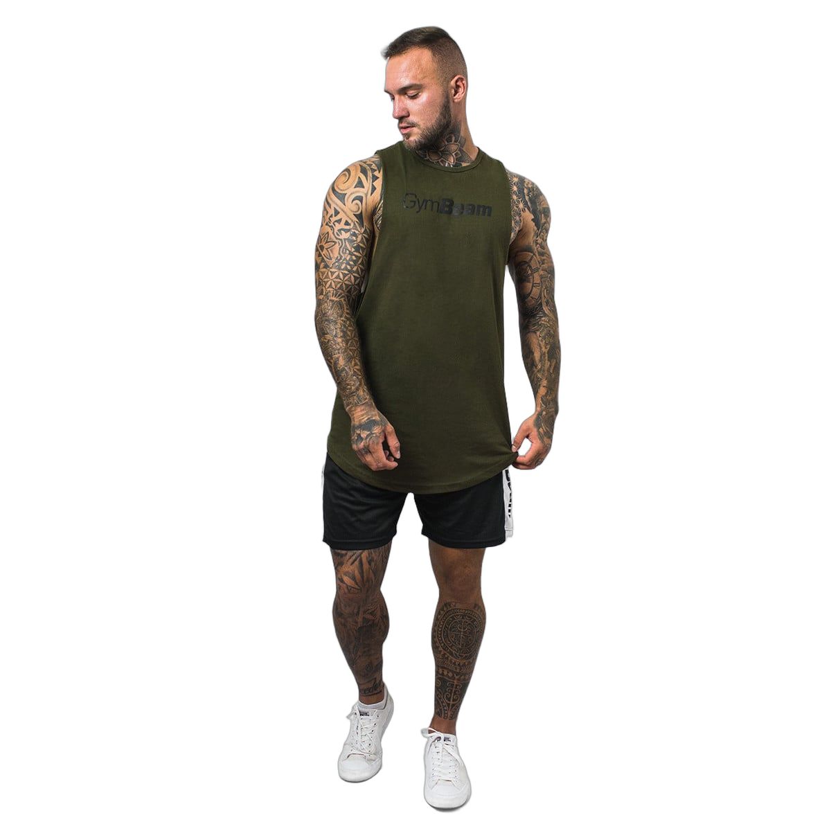 GymBeam Shorts Herren Regular Fit mit Gummizug und Reißverschlusstaschen in Schwarz