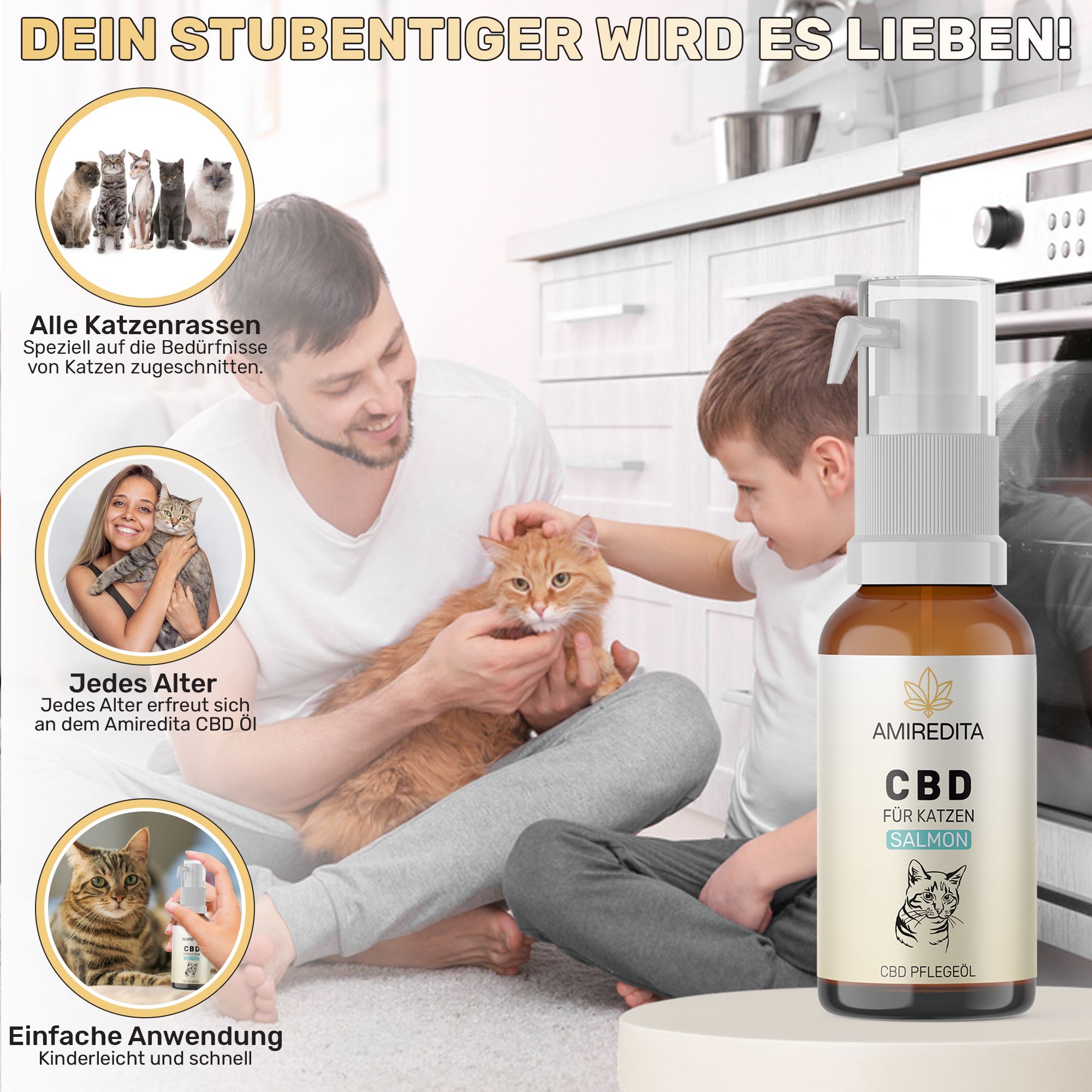 Amiredita CBD Öl Katzen 750mg - Lachsroma