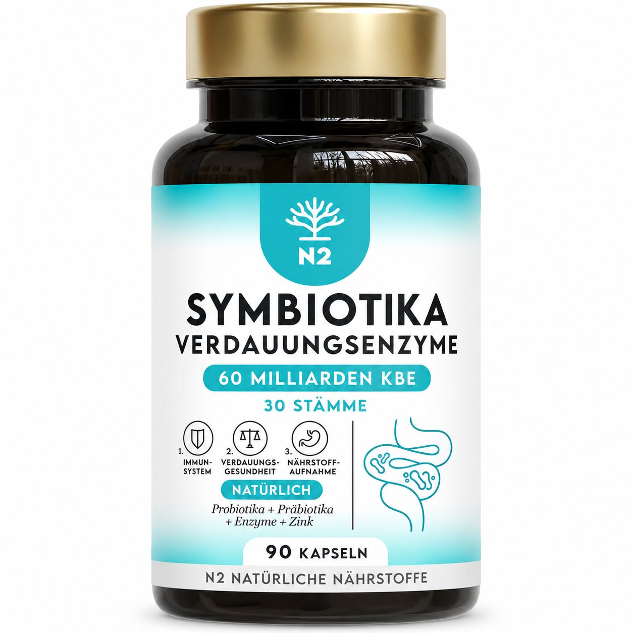 N2 Natural Nutrition Probiodigest Kulturen- und Enzymkomplex 90 St
