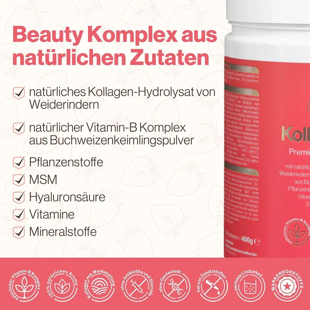 Collaviva KollagenVital Erdbeere 400g Premium Beauty Komplex