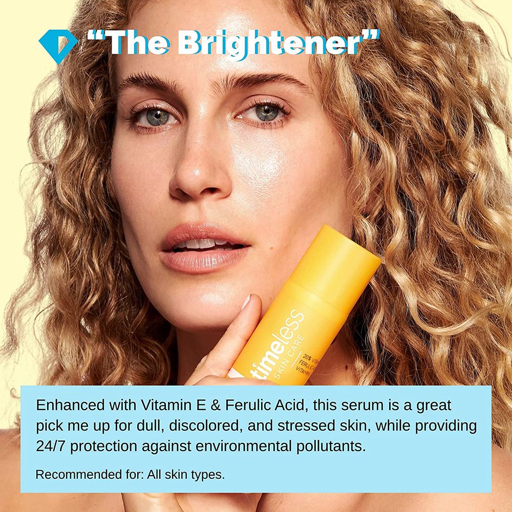 TIMELESS SKIN CARE 20% Vitamin C + E Ferulic Acid Brightening Face Serum