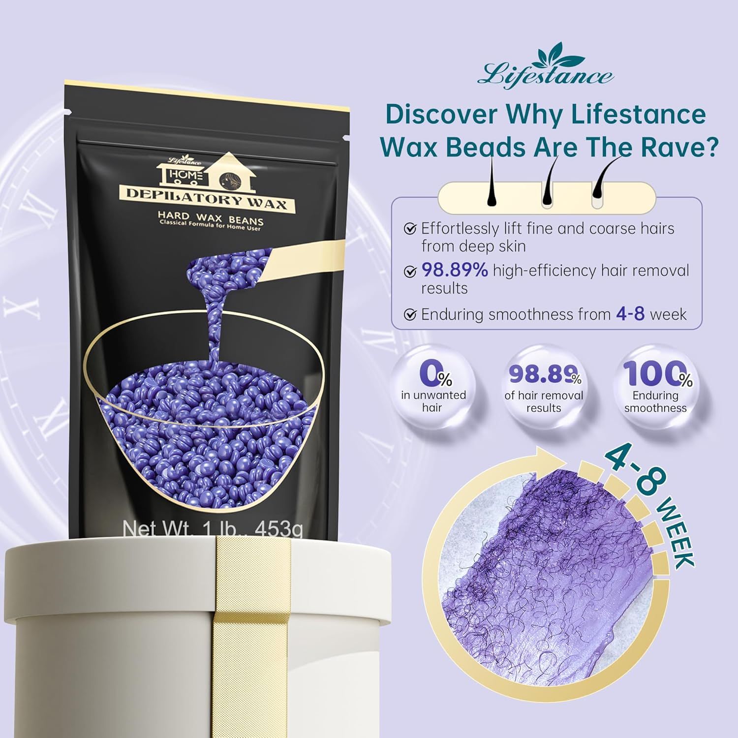 Lifestance Waxing Perlen Wachsperlen Lavendel