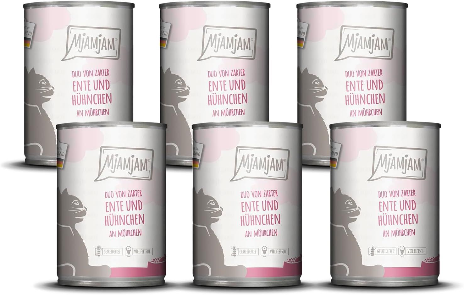 MjAMjAM - DUO von zarter Ente & saftigem Hühnchen an Möhrchen 6x400 g Futter