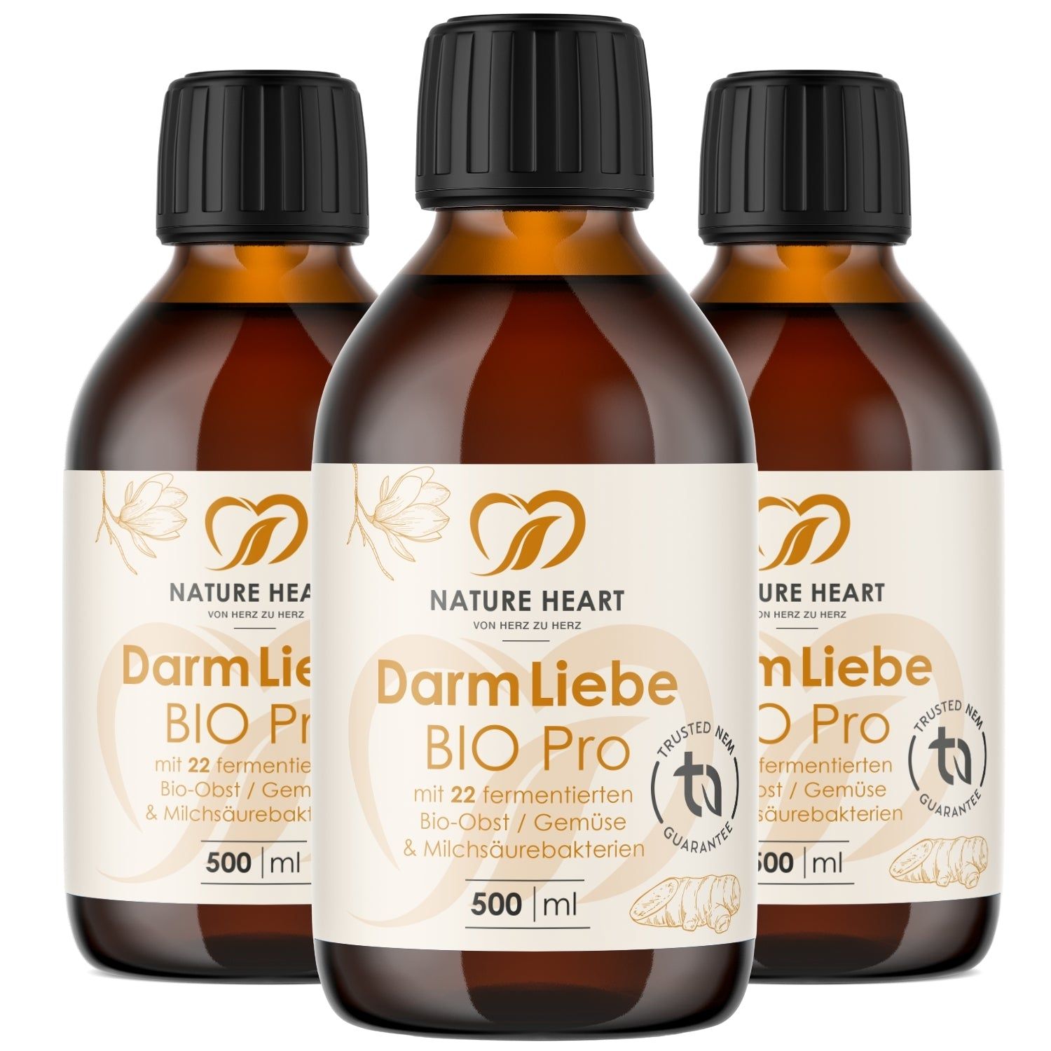 Nature Heart Darm Liebe Bio Pro 3x500 ml Flüssigkeit