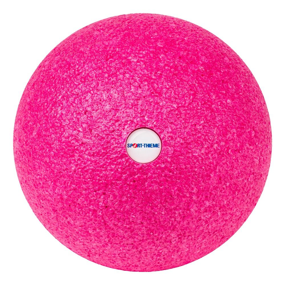 Pinkfarbener Ball mit rauer Oberfläche. Weißes Logo in der Mitte. SPORT-THIEME.