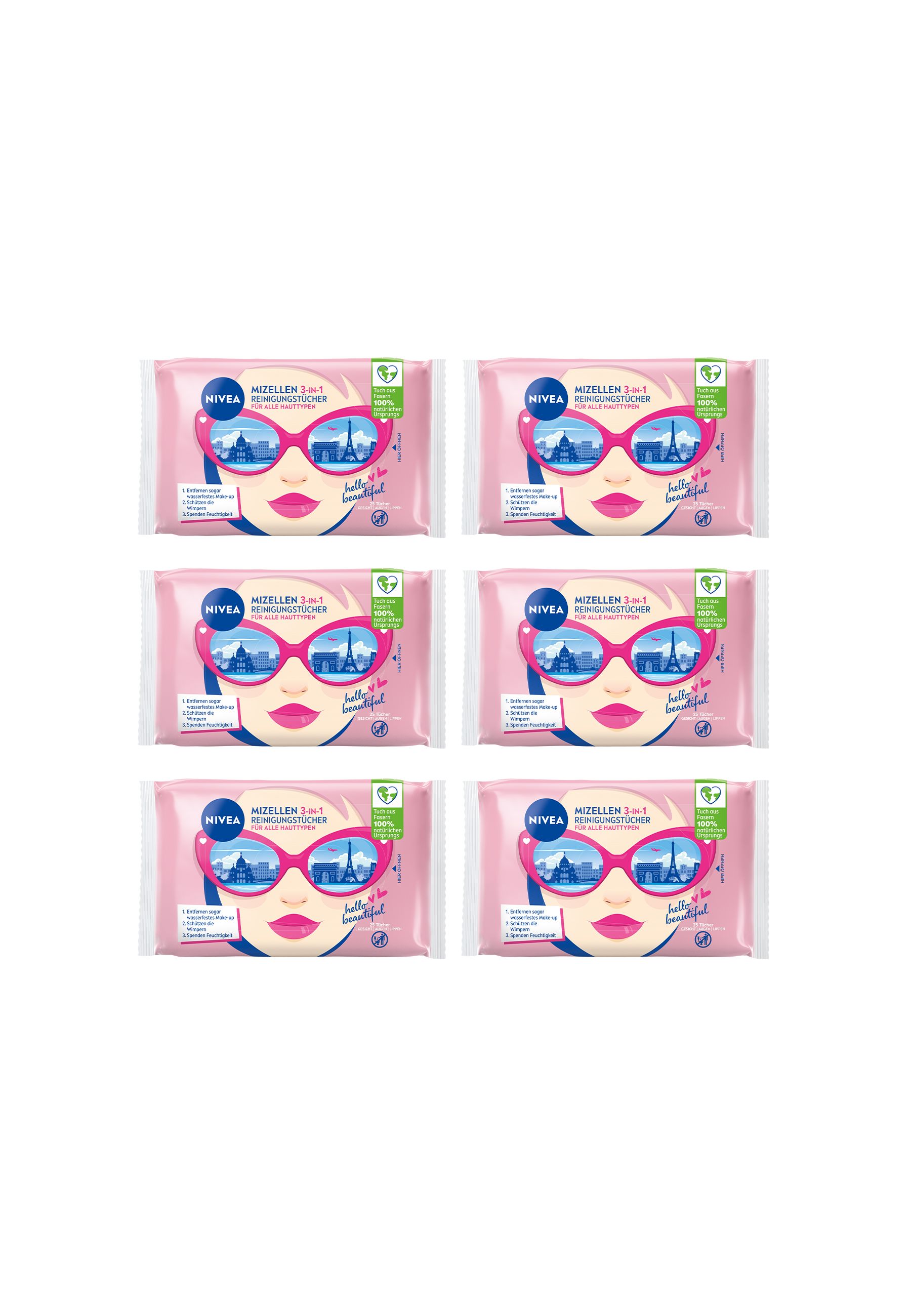 Nivea Mizellen Reinigungstücher 3in1 6 St Tücher