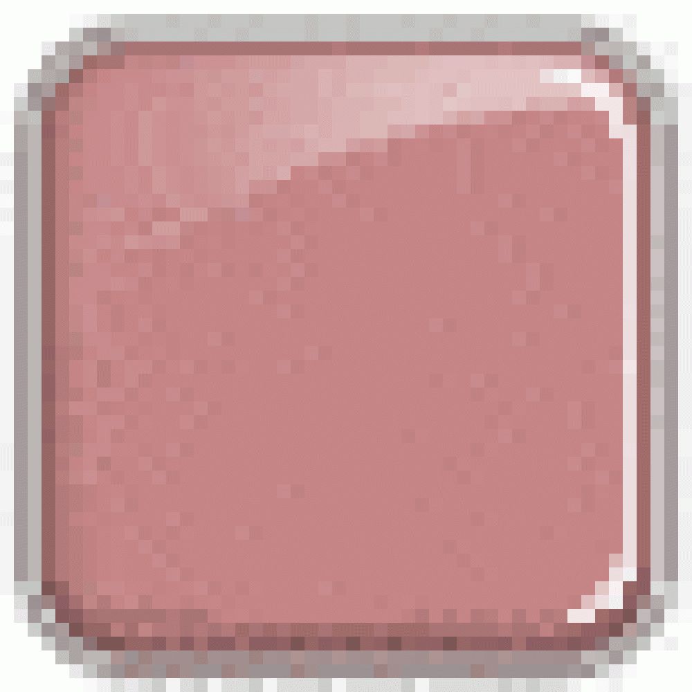 Quadratischer, rosafarbener Lip-Fluid-Block mit abgerundeten Ecken und silbernem Rahmen.
