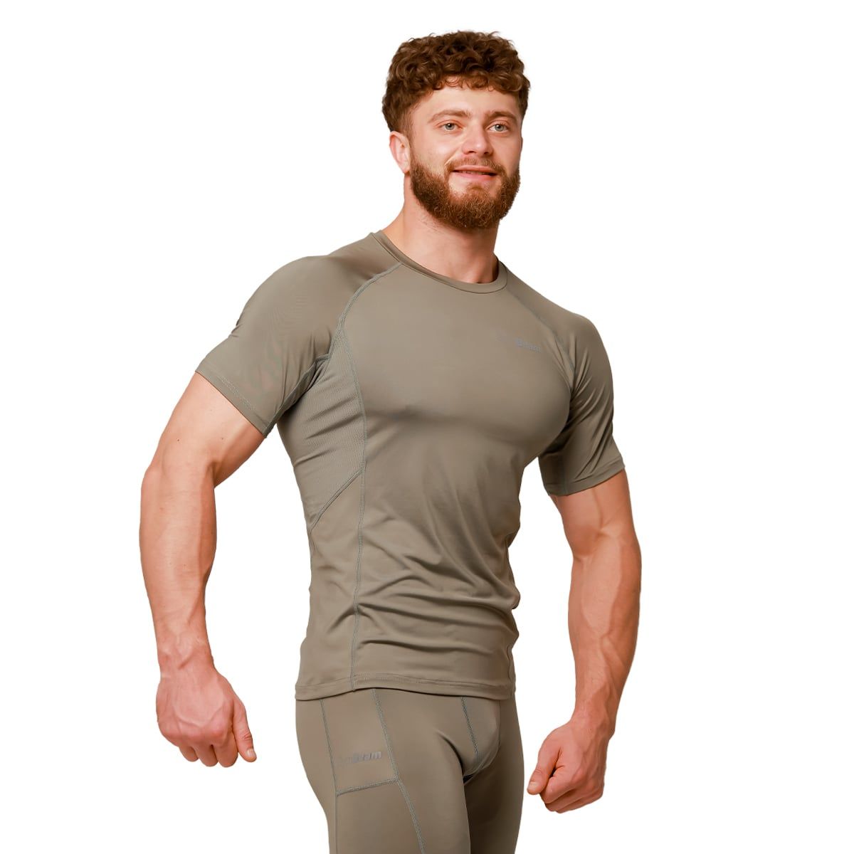 GymBeam T-Shirt Herren Slim Kurzarm Pulse Vetiver