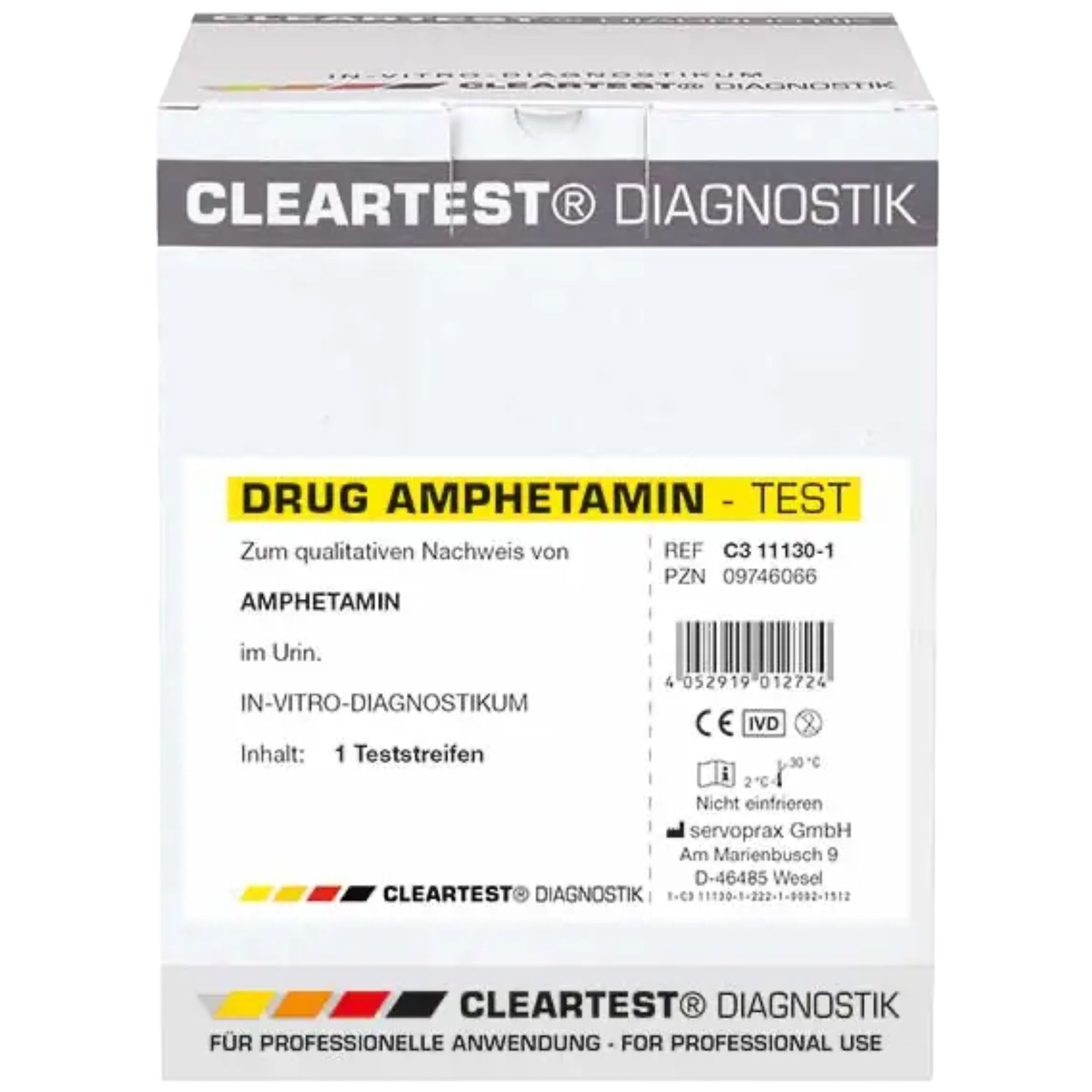 Cleartest Amphetamin Urin Schnelltest AMP Drogenteststreifen qualitativ