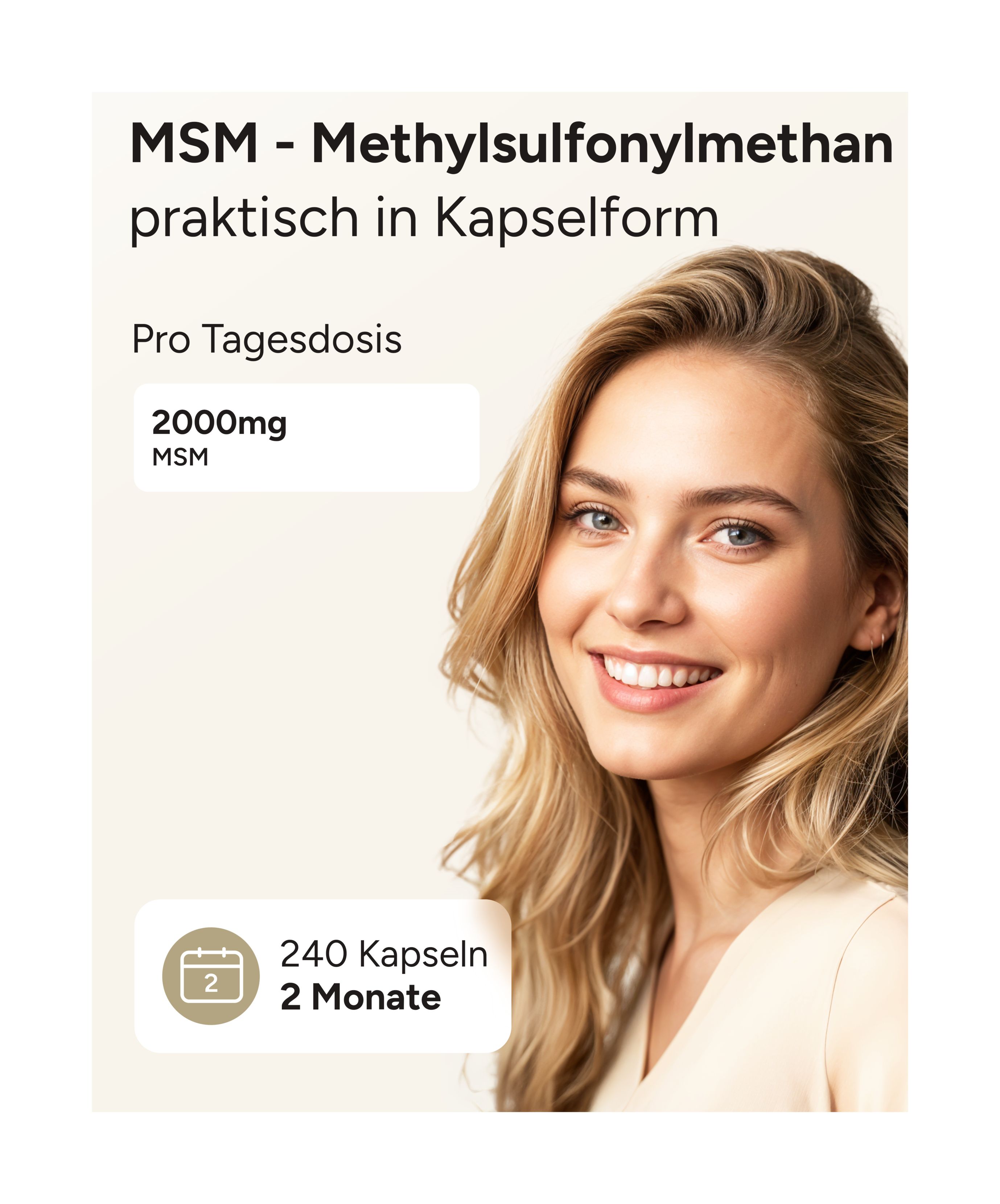 plantomol® Essentials - MSM Kapseln - 2000mg Methylsulfonylmethan pro Tag. 2-Monatsvorrat