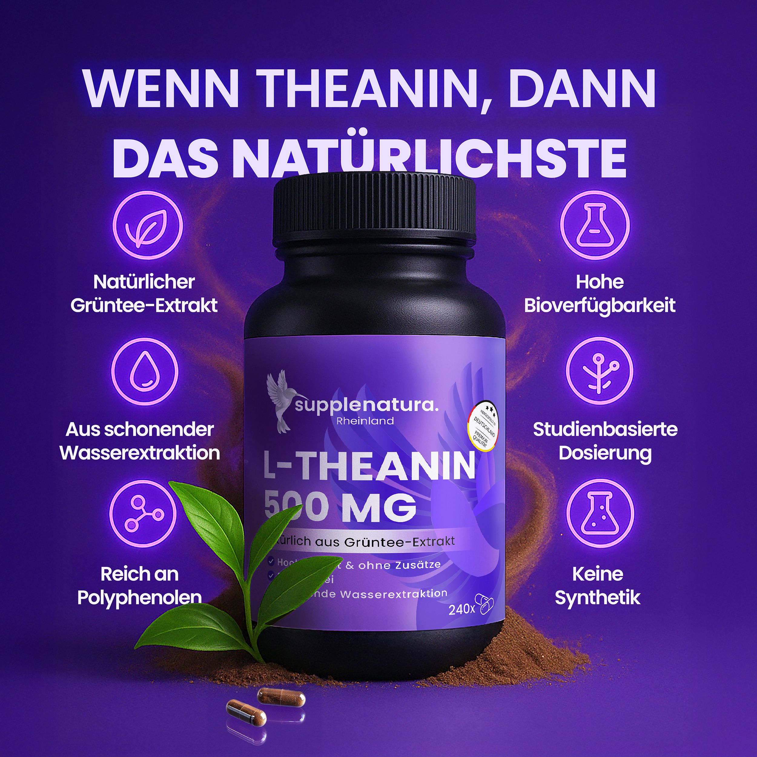 supplenatura Rheinland® - L-Theanin - Natürlicher Extrakt