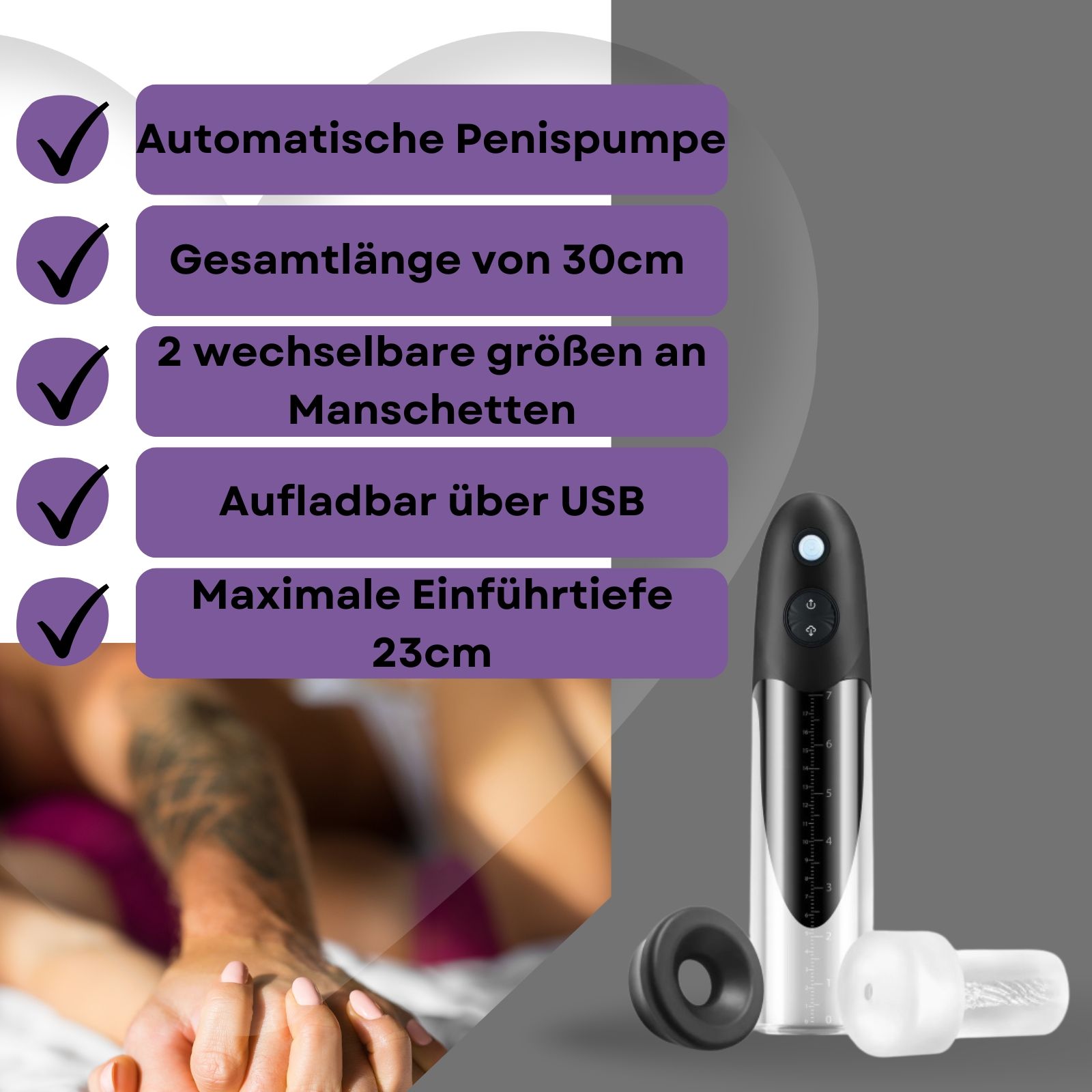 Lovelyness - Elektronische Penispumpe + Masturbatoreinsatz