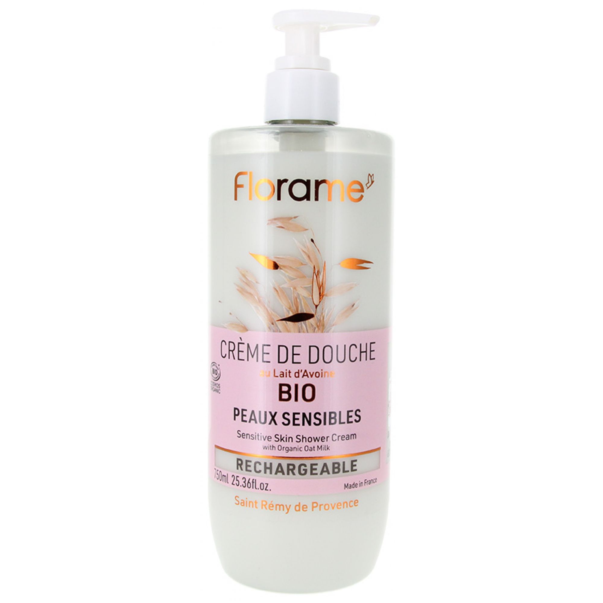Florame Duschcreme Hafermilch Empfindliche Haut Nachfüllbar Bio 23x7x7 cm