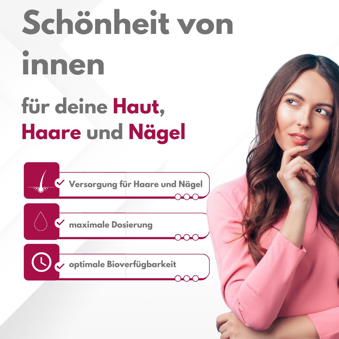 APOmia® inner BEAUTY | Haut-Haare-Nägel Komplex | Bambus-Extrakt (Silizium), Zink, Biotin & Selen