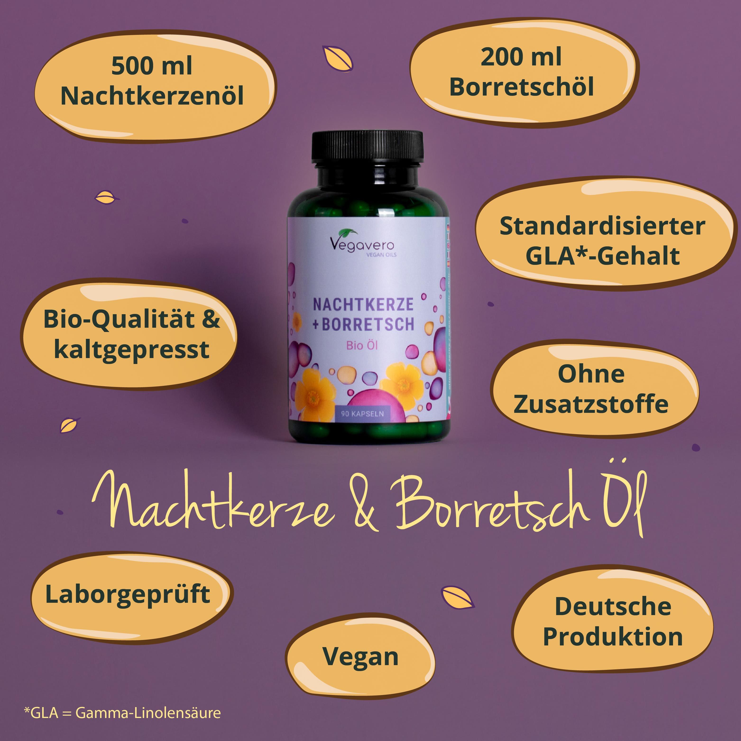 VEGAVERO Nachtkerzen und Borretschöl BIO