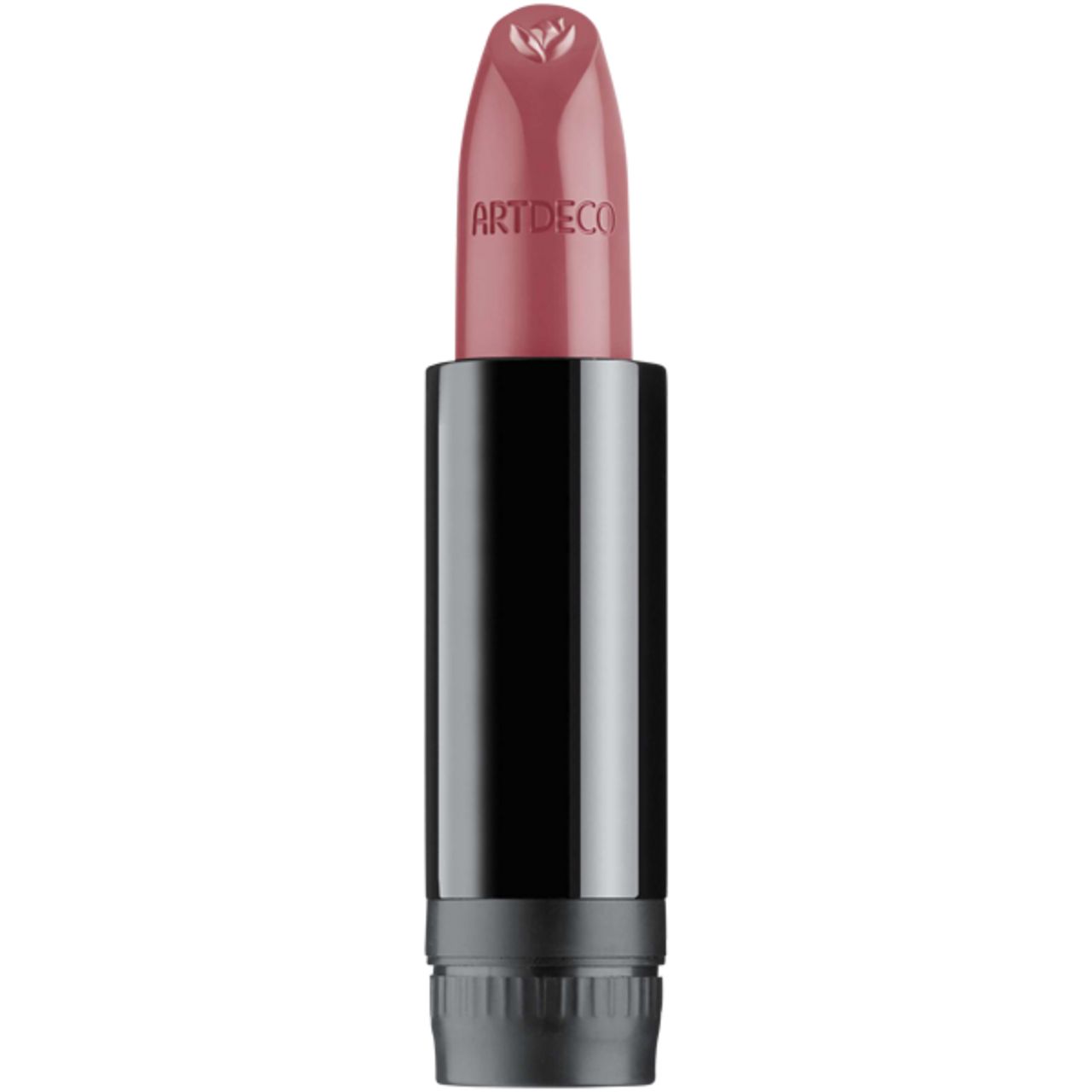 Lippenstift-Refill. Rosa Lippenstift mit schwarzem Gehäuse. Marke ARTDECO.