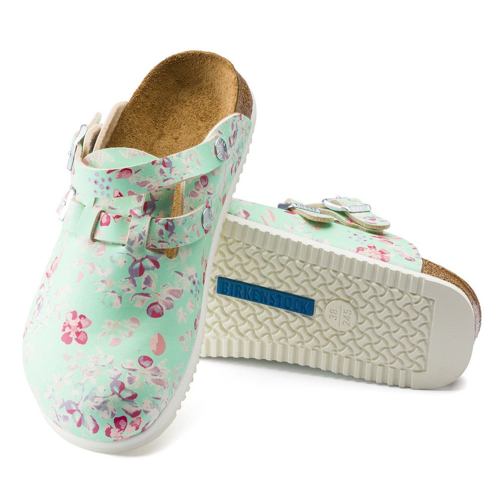 Birkenstock Kay SL Pantolette Flower Field Mint schmale Weite Gr. 36
