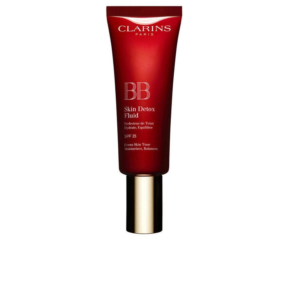 Rote Tube mit BB Skin Detox Fluid SPF25. Marke Clarins.