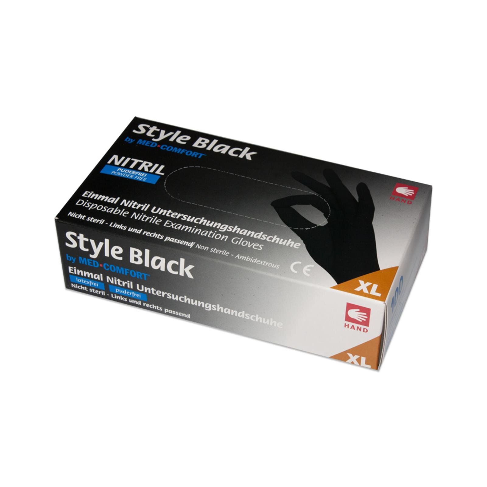 AMPri STYLE BLACK Nitrilhandschuhe schwarz puderfrei Gr. L