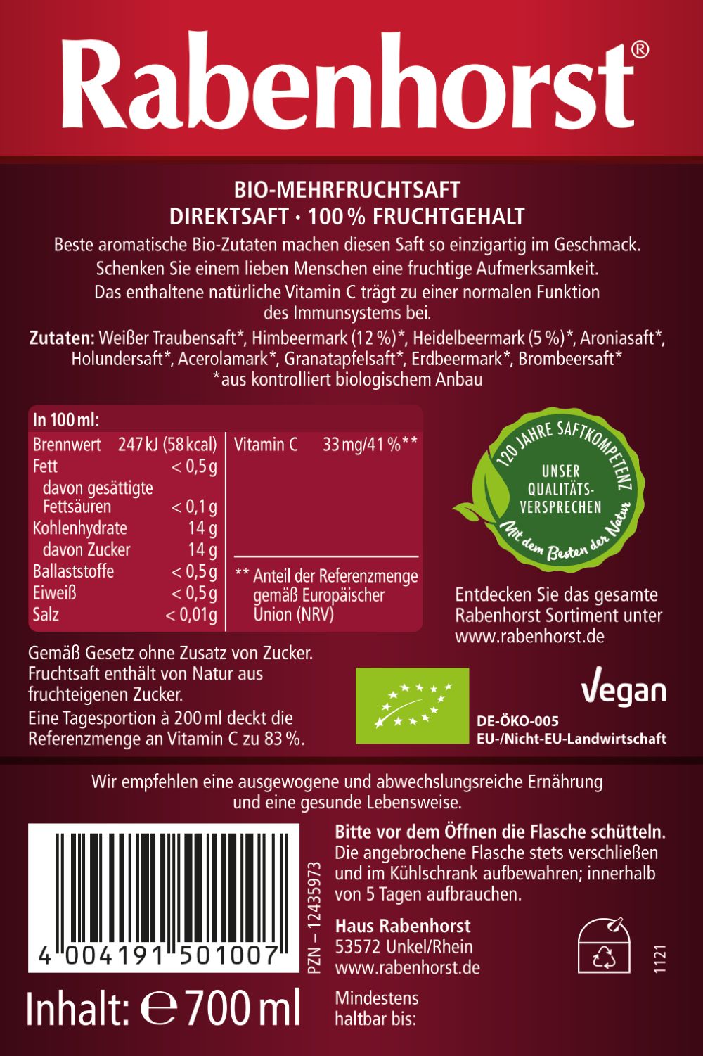 Rabenhorst Alles Gute BIO 6x700 ml Saft