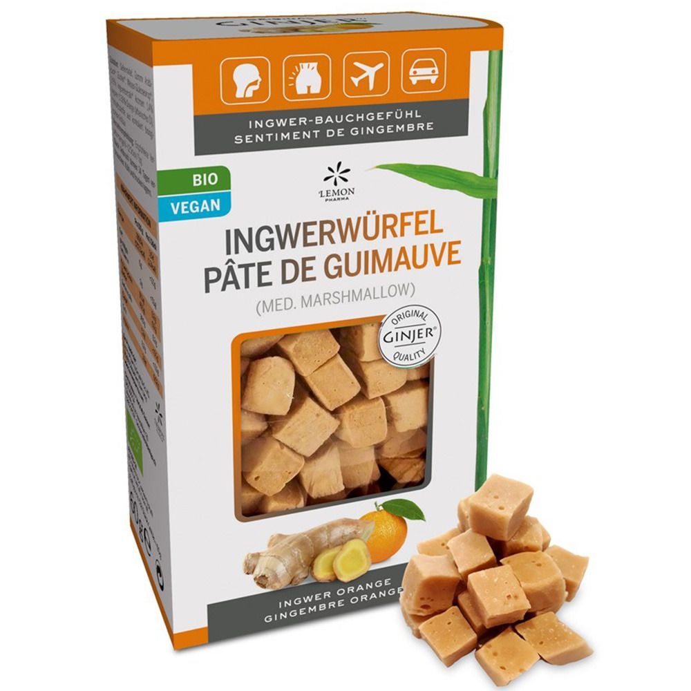 Original Ginjer® Bio Cubes de Guinauve, Gingembre - Orange