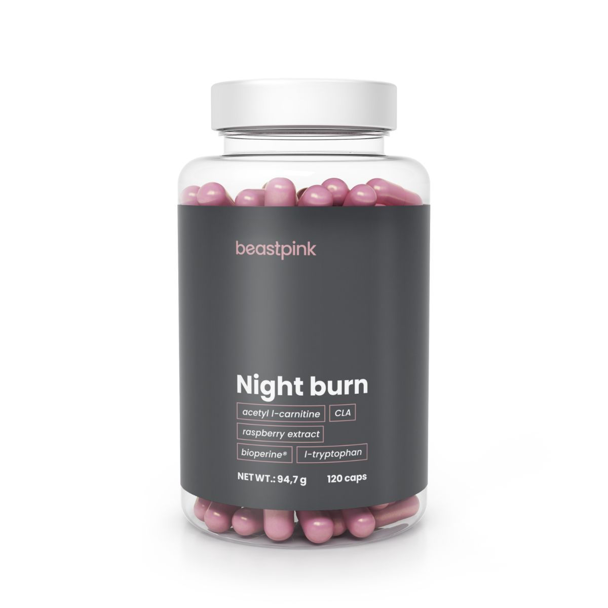 GymBeam Night Burn stimulanzfreier 5-Inhaltsstoff-Komplex 120 St
