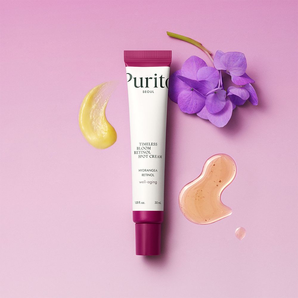 Purito Retinol Spot Cream Tube mit Cremeproben.