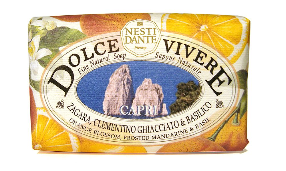 Nesti Dante Seife Capri: Zagara, Clementino Ghiacciato & Basilico. Feine Naturseife mit Orangenblüte, Mandarine & Basilikum.